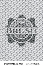 Brush silver shiny emblem. Scales pattern. Vector Illustration. Detailed.