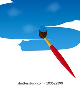 brush and sky paint vector illustration