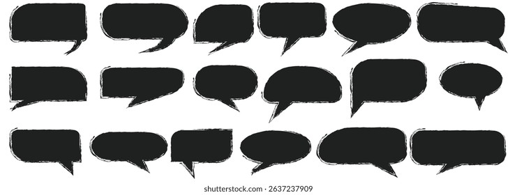 Brush speech bubble collection. Set of speech bubble. Speech bubble comic symbol. chat text doodles. speech bubble comic signs.