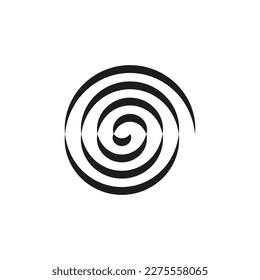 brush spiral. Abstract geometric round shape. Sketch drawing. Vector illustration.