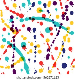 Brush splash seamless pattern vector.