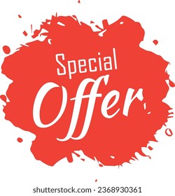 splash de pincel Etiqueta vectorial de oferta especial   
