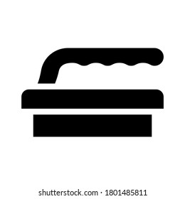 brush sponge glyph icon vector. brush sponge sign. isolated contour symbol black illustration