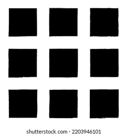 Brush squares. Hand drawn frame set. Design element. Vector illustration. stock image. 