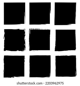 brush squares. Ink paint brush stain. Vector illustration. stock image. 