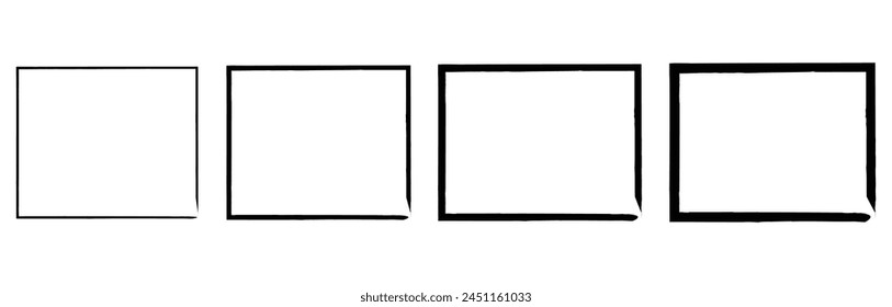 Pinsel-Quadrate. Farbpinsel-Fleck-Quadrat. Grunge-Textur. Vektorillustration. Bild. EPS-Datei 366.