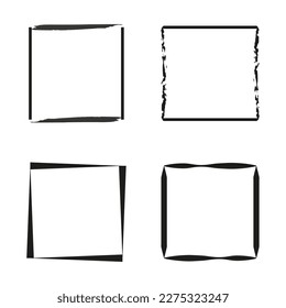 brush squares for paper design. Hand drawn card. Vector illustration.