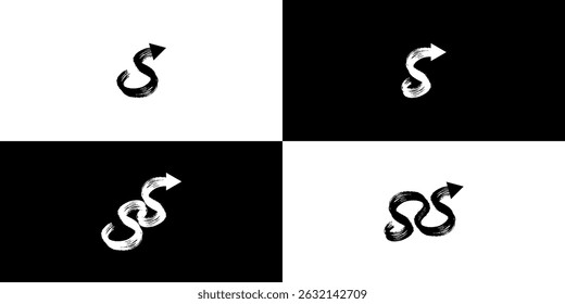 Diseño de logotipo de flecha en forma de S