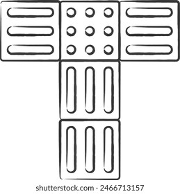 Brush station related icon illustration Braille block