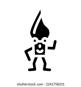 brush stationery character glyph icon vector. brush stationery character sign. isolated symbol illustration