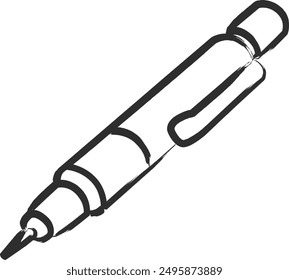 Brush stationery handwritten style icon mechanical pencil