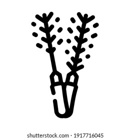 Pinsel Sticks Linie Symbol Vektor. Pinselspitzen-Zeichen. isoliertes Kontursymbol