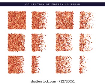 Brush stipple red confetti pattern for design.