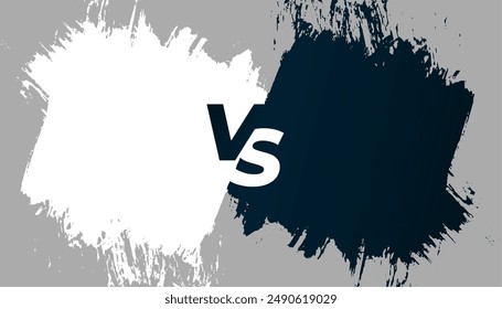 brush stoke style versus vs screen banner for duel combat vector