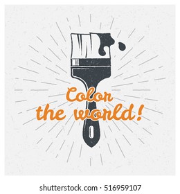 Brush. Street art. Sticker. Vector Typography Poster Design Concept