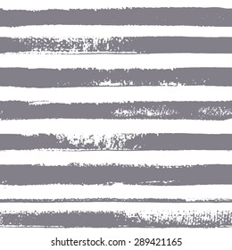 Brush stripes vector seamless pattern. Eight gray stripes on white background. Vector texture. Brush drawn - rough, artistic edges. 