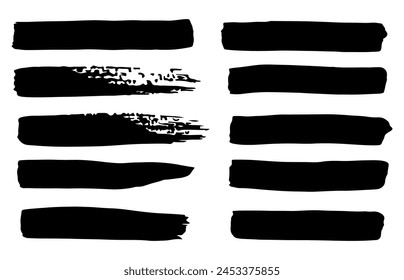 Brush stroke 9 cute on a white background, vector illustration.