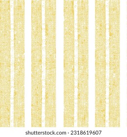 Brush stroke abstract textured stripe pattern bohemian textured yellow stripes on white background,