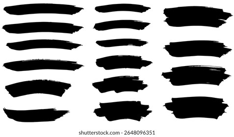 Brush stroke accents - decorative paint marks and grunge swipes - scalable vector illustrations for print, packaging, signage, or digital use