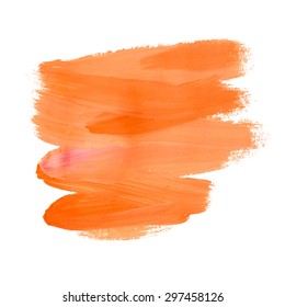 Brush stroke. Acrylic paint stain. stroke of the paint brush isolated on white
