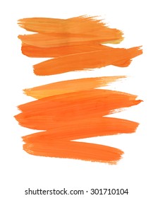 Brush stroke. Acrylic paint stain. Stroke of the paint brush isolated on white
