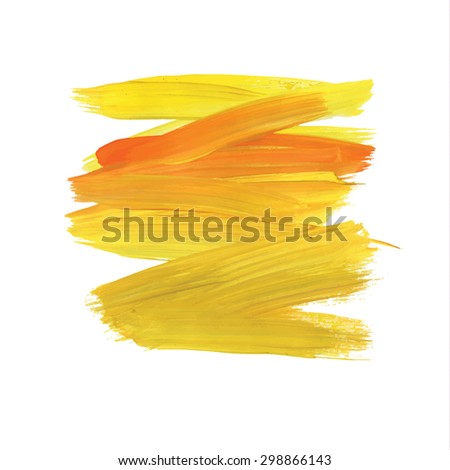 Brush stroke. Acrylic paint stain. Stroke of the paint brush isolated on white