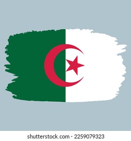 Brush Stroke Algeria flag Vector Illustration