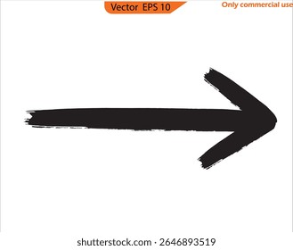 Brush Stroke Arrow on Transparent Background. Dynamic Vector for Business, Marketing, and Advertising Design