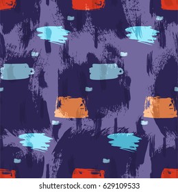 Brush stroke artistic seamless pattern