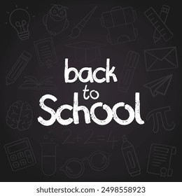 Brush Stroke "Back To School" Background Vector Design.