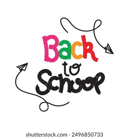 Brush Stroke Back To School Hand Lettering Vector Design.