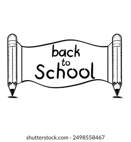Brush Stroke Back To School Hand Lettering Vector Design.