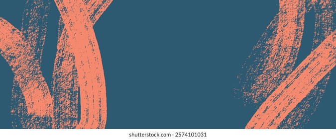 Brush stroke background with dotted texture. banner design with curved bold lines, squiggles and swirls. Hand drawn doodle curly brush strokes.