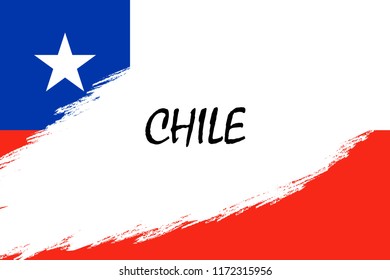 Brush stroke background with Grunge styled flag of Chile