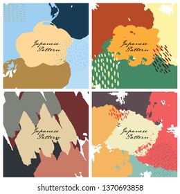 Brush stroke background vector. Painting brush pattern template. Colorful abstract shape elements.