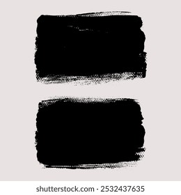 Brush stroke backgrounds. Vector painted rectangle banners collection. Wide grunge backgrounds. Grain texture design elements