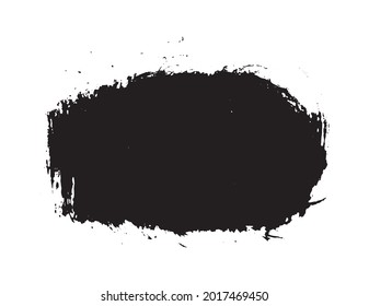 Pinza de pincel, pintura negra, trazo de pincel de tinta, pincel, línea o textura. Conjunto de pincel de vectores. Elementos de diseño gruesos. 