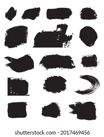 Brush stroke, black paint, ink brush stroke, brush, line or texture. Vector paintbrush set. Grunge design elements. 