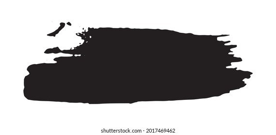 Pinza de pincel, pintura negra, trazo de pincel de tinta, pincel, línea o textura. Conjunto de pincel de vectores. Elementos de diseño gruesos. 
