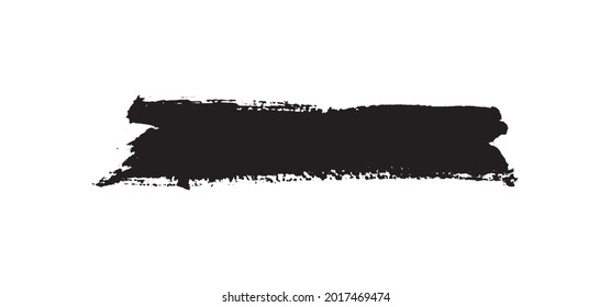 Pinza de pincel, pintura negra, trazo de pincel de tinta, pincel, línea o textura. Conjunto de pincel de vectores. Elementos de diseño gruesos. 