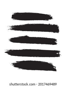 Brush stroke, black paint, ink brush stroke, brush, line or texture. Vector paintbrush set. Grunge design elements. 