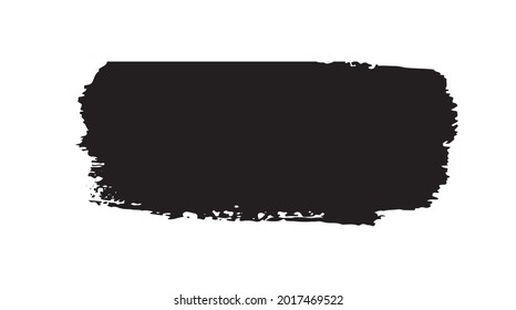 Pinza de pincel, pintura negra, trazo de pincel de tinta, pincel, línea o textura. Conjunto de pincel de vectores. Elementos de diseño gruesos. 