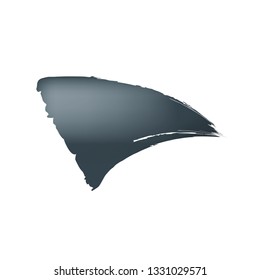 Brush stroke of black paint on white background.