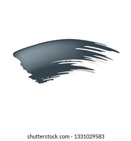 Brush stroke of black paint on white background.