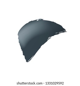 Brush stroke of black paint on white background.