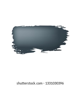 Brush stroke of black paint on white background.