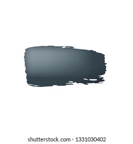 Brush stroke of black paint on white background.