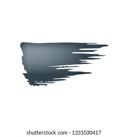 Brush stroke of black paint on white background.