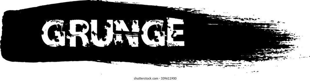 Brush Stroke . Black Paint Splattered Shape . Grunge Background Texture . Vector 