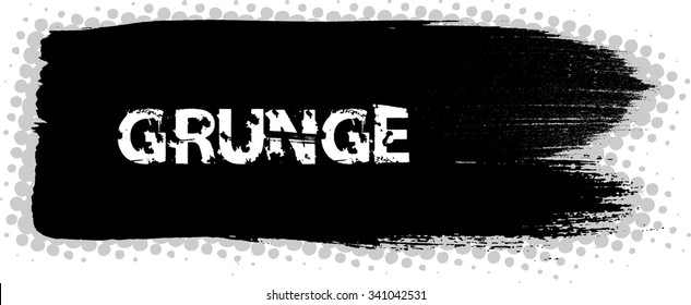 Brush Stroke . Black Paint Splattered Shape . Grunge Background Texture . Vector